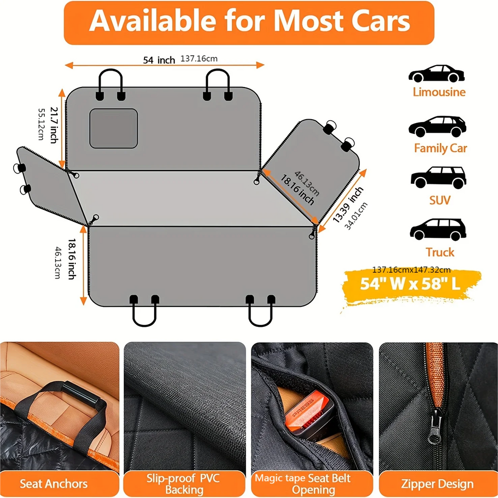 Velora RideGuard™ Dog Car Hammock